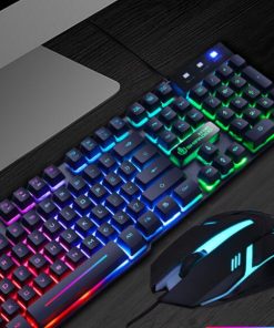 Backlight Computer And Gaming Keyboard and Mouse LED Multi-Colored Changing Backlight Keyboard Set