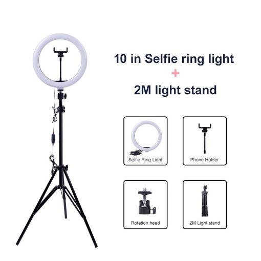LED Ring Light Tripod Photo Camera Light Photography Dimmable Video Light Tripod for Youtube Makeup Selfie Phone Tripod-TurboTech215