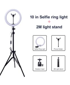 LED Ring Light Tripod Photo Camera Light Photography Dimmable Video Light Tripod for Youtube Makeup Selfie Phone Tripod-TurboTech215