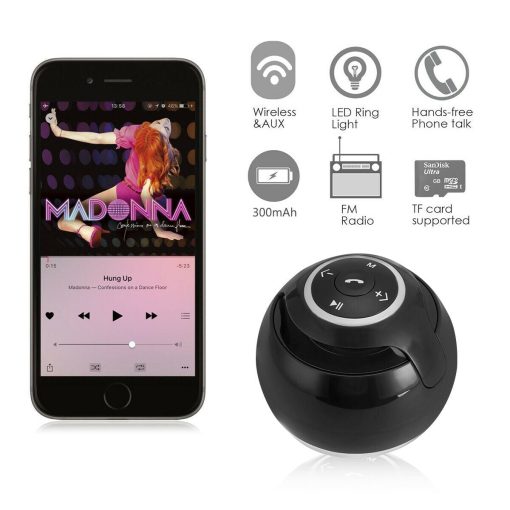 Portable LED Bluetooth Speaker USB/TF/FM Radio Mini Wireless Subwoofer-TurboTech215