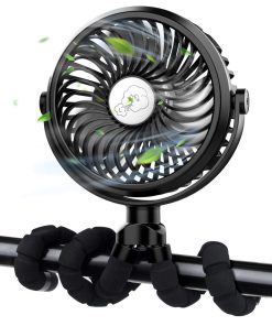 Battery Operated Personal Fan with Flexible Tripod Clip-On Rotatable Handheld Fan-TurboTech215