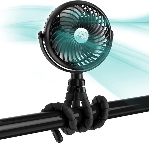Battery Operated Personal Fan with Flexible Tripod Clip-On Rotatable Handheld Fan TurboTech Co 4