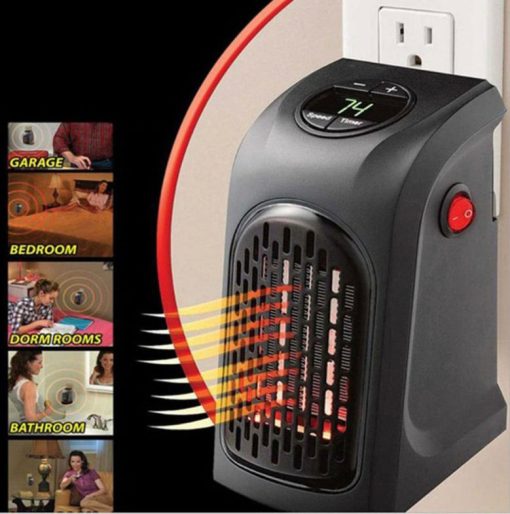 Portable Electric Wall Heater Plug and Play Heater Warmer Adjustable Thermostat Home-TurboTech215