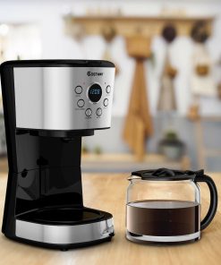 Coffee Maker Removable Filter 12-cup LCD Display Programmable Brew Machine-TurboTech215