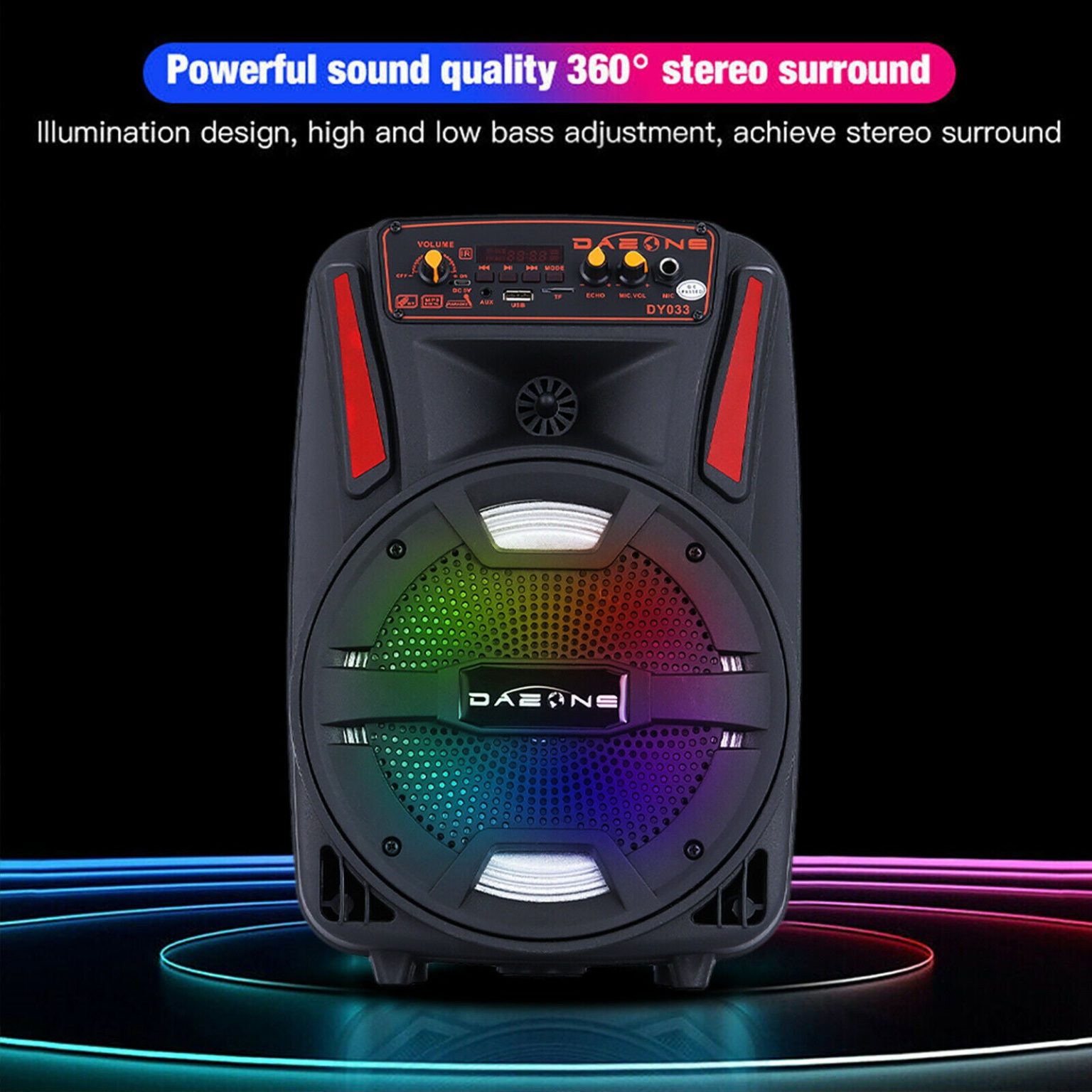 Portable FM Bluetooth Speaker Sound System Dj Party Tailgate With Remote-TurboTech215