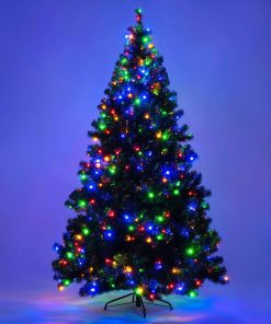 Pre-Lit Artificial Christmas Tree Multicolor LED Lights 7FT-TurboTech215