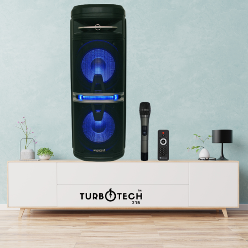 Portable Bluetooth Speaker With Mic Rechargeable Subwoofer System Party DJ Set-TurboTech215