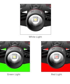 T6 white light green light red light zoom headlight