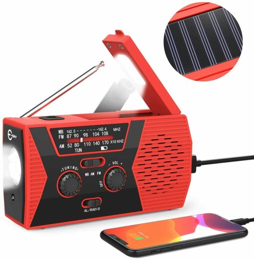 3-In-1 Emergency LED Radio Solar Hand Crank AM FM Flashlight Phone Charger Emergency Survival Tool-TurboTech.co
