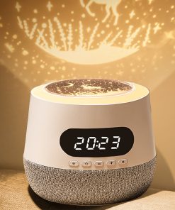 Night Light For Kids Room Bluetooth Speaker Kids Night Light Star Projector With 3.5mm AUX Audio Input LED Clock 6 Sets Of Film For Party Room Decor For Teen Girls Birthday Day Gifts