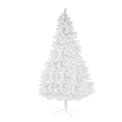 White Artificial Christmas Tree Snow Flocked 8ft  Full Tree With  Metal Stand TurboTech Co 3