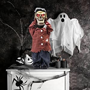 18 Inch Electronic Raise Head Ghost Indoor:Outdoor Halloween Decoration-TurboTech.co