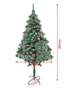 Artificial Christmas Tree 7 Foot Flocked Snow Trees With Decoration