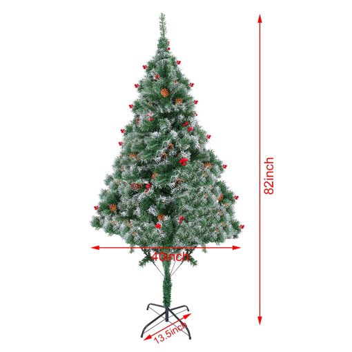 Artificial Christmas Tree 7 Foot Flocked Snow Trees With  Decoration TurboTech Co 5