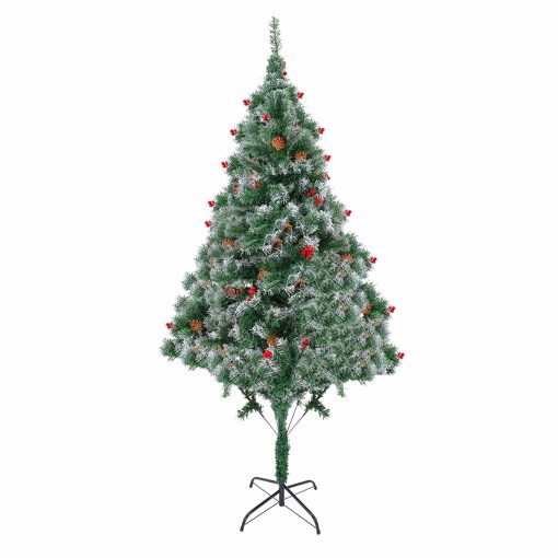 Artificial Christmas Tree 7 Foot Flocked Snow Trees With  Decoration TurboTech Co 2