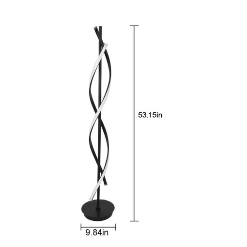 LED Spiral Floor Lamp Dimmable Warm White Dinning Living Room Bedrooms Lighting TurboTech Co 8