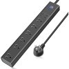 10ft USB Power Strip Surge Protector Extension Cord 14AWG 15A 2.4A Flat Plug 6-Outlet 4-USB Fast Charging Ports TurboTech Co 8