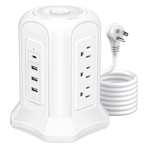 Power Strip Tower With USB C-Surge Protector With 9 AC Multiple Outlet And 4 USB Ports Extension Cord Plug -TurboTech.co