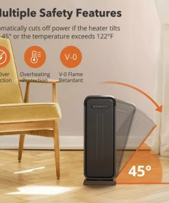 Space Heater Indoor Portable Office Heater Adjustable Thermostat 1500W