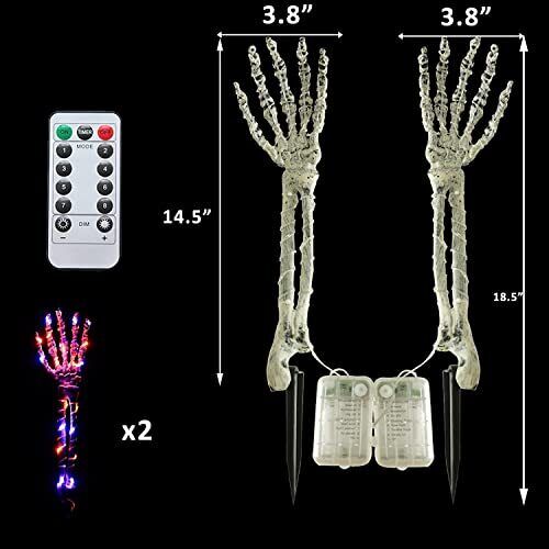 Lighted Skeleton Arm Stakes for Halloween-TurboTech.co