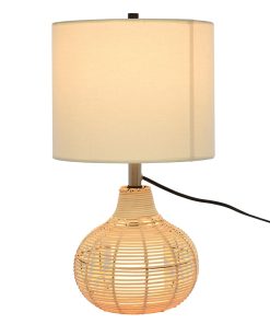 Woven Desk Lamp Mini Desk Lamp European Style Rattan Linen Room Light