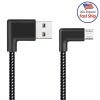 3m 2A USB to Micro USB Weave Style Double Elbow Data Sync TurboTech Co