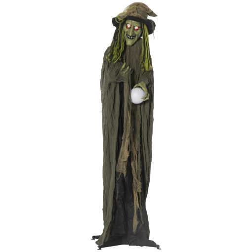 Green Talking Witch, Life Size Animated Prop Halloween Decor-TurboTech.co