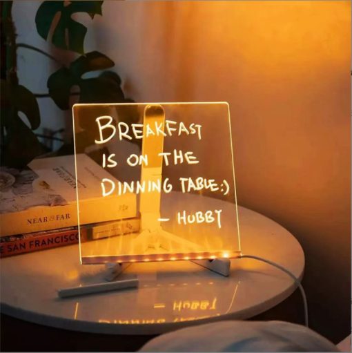 DIY Note Board LED Night Light Creative Message Board Lamp With 7Pens USB  Desk Note Painting Lamp TurboTech Co