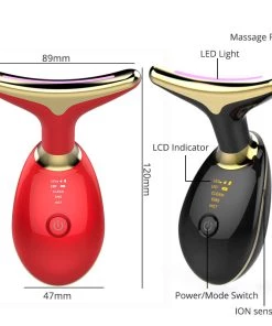 EMS Thermal Electric Microcurrent Wrinkle Remover Neck Lifting And Tighten Massager LED Photon Face Beauty Device