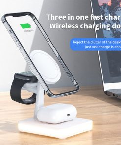 4 In 1 Magnetic Wireless Charger Stand For IPhone 14 13 12 Pro Max Apple Apple 8 7 6 Airpods Fast Charging Dock Station