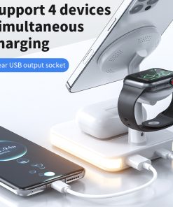 4 In 1 Magnetic Wireless Charger Stand For IPhone 14 13 12 Pro Max Apple Apple 8 7 6 Airpods Fast Charging Dock Station TurboTech Co