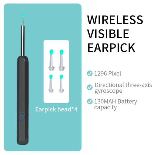 Wireless Endoscope Ear Cleaning Kit Otoscope Ear Wax Removal Tool With Camera LED Light For I-phone TurboTech Co 6