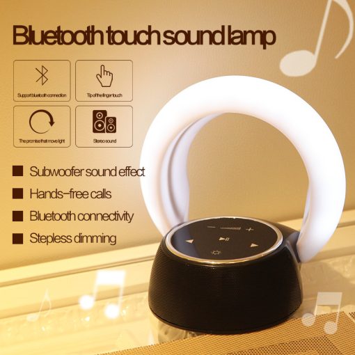 Creative Bluetooth Subwoofer Desk Lamp Stereo Speaker LED Stepless Dimming Folding Touch Atmosphere Night Light TurboTech Co 2