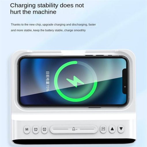 Three-in-one Wireless Charger Alarm Clock Fast Charging Mobile Phone Usb Charger Temperature Tester Charging Station TurboTech Co 9