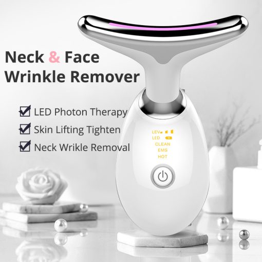 EMS Thermal Electric Microcurrent Wrinkle Remover Neck Lifting And Tighten Massager LED Photon Face Beauty Device TurboTech Co 2