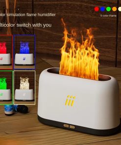 Flame Aroma Diffuser - Ultrasonic Cool Mist Humidifier with LED & Essential Oil Purifier