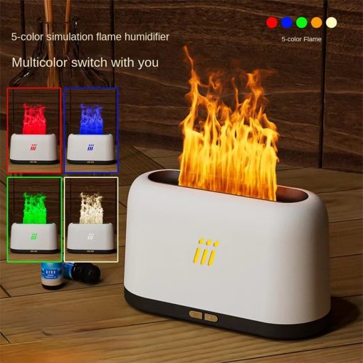 Flame Aroma Diffuser – Ultrasonic Cool Mist Humidifier with LED & Essential Oil Purifier TurboTech Co 3