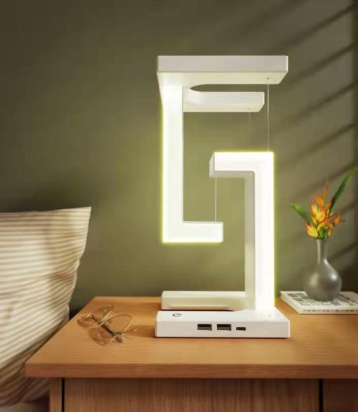 Creative Wireless Charging Station Table Lamp USB Charger Suspension Balance Room Light Floating For Home Bedroom TurboTech Co 6
