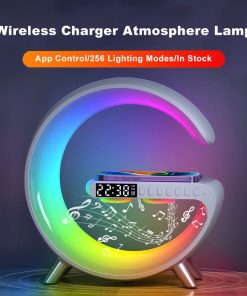 Intelligent LED Lamp Bluetooth Speaker Wireless Charger Atmosphere Lamp App Control For Bedroom Home Decor TurboTech Co 2
