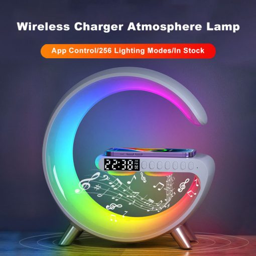Intelligent LED Lamp Bluetooth Speaker Wireless Charger Atmosphere Lamp App Control For Bedroom Home Decor TurboTech Co 3