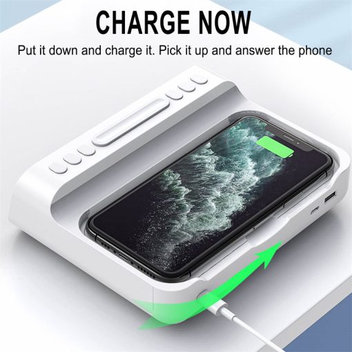 Three-in-one Wireless Charger Alarm Clock Fast Charging Mobile Phone Usb Charger Temperature Tester Charging Station TurboTech Co 6