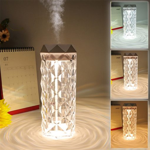 Crystal Lamp Humidifier & Color Night Light – LED, Touch Control, Cool Mist TurboTech Co 2