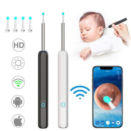 Wireless Endoscope Ear Cleaning Kit Otoscope Ear Wax Removal Tool With Camera LED Light For I-phone TurboTech Co 2