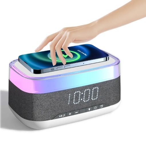 Intelligent Multifunctional Wireless Fast Charger Alarm Clock Bluetooth Speaker Atmosphere Night Light Home Decor TurboTech Co