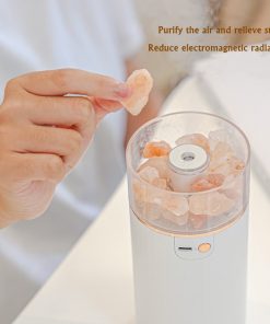 Crystal Salt Stone Humidifier & Diffuser - LED Night Light, Ultrasonic, Aromatherapy Oil