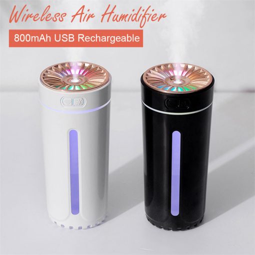 USB Wireless Air Humidifier – Ultrasonic, Colorful Lights, Quiet, Rechargeable Mist Maker for Car & Home TurboTech Co 4