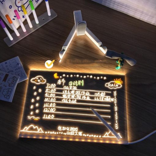 DIY Note Board LED Night Light Creative Message Board Lamp With 7Pens USB  Desk Note Painting Lamp TurboTech Co 9