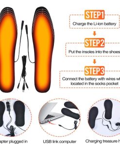 USB Heating Insoles Pad Feet Heated Shoes Heater Can Be Cut Winter Warmers For Boots Sneaker Shoes