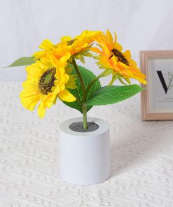 Rechargeable Table Lamp Sunflower Led Simulation Night Light Flowers Decorative Desk Lamp