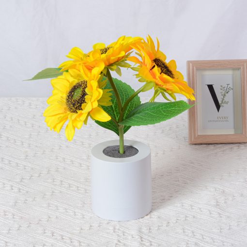 Rechargeable Table Lamp Sunflower Led Simulation Night Light Flowers Decorative Desk Lamp TurboTech Co 7